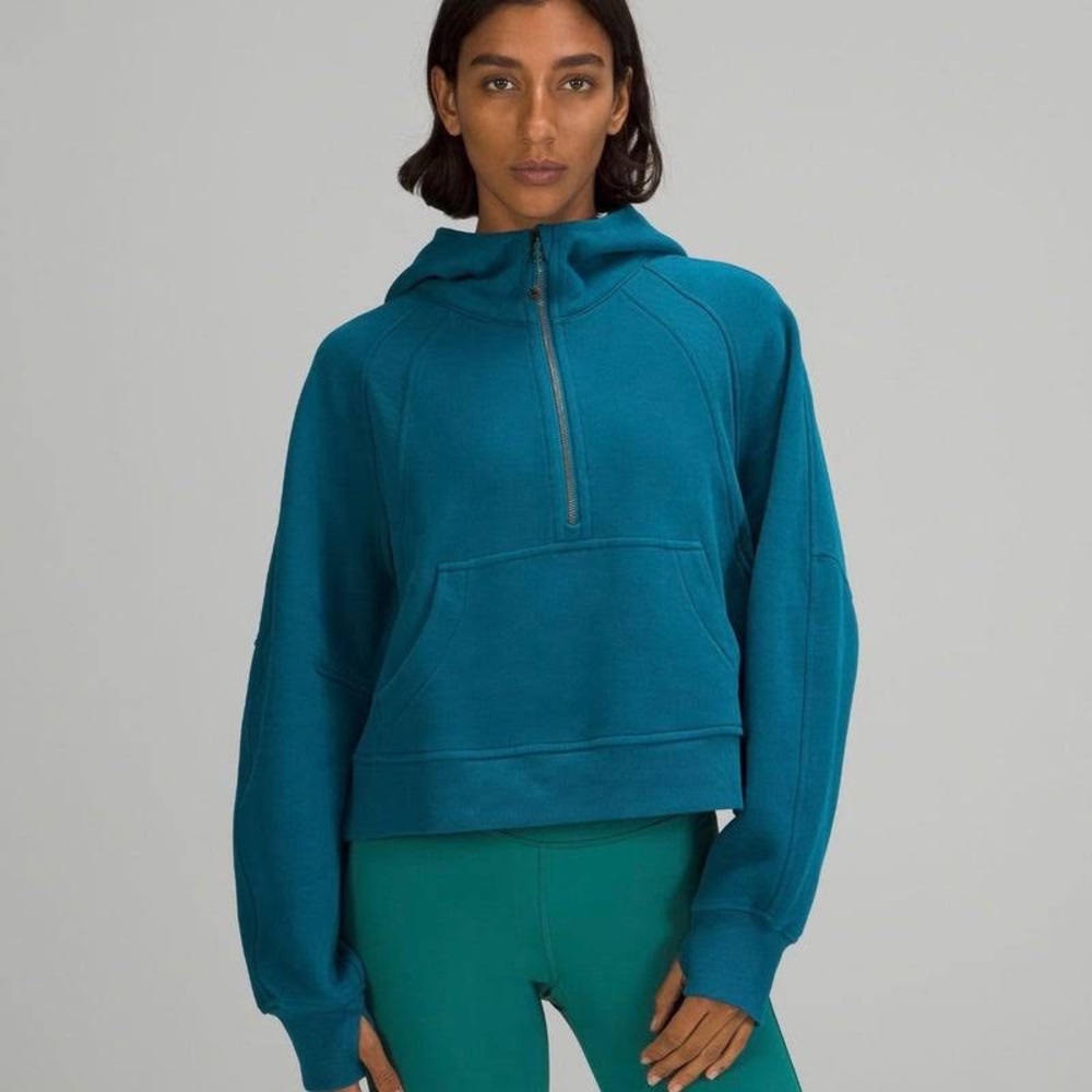 Lululemon Scuba Oversized 1/2 Zip Blue Capri